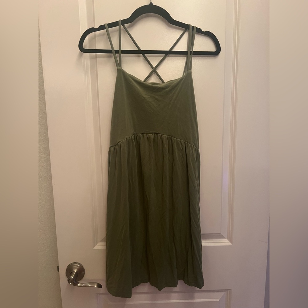 Old Navy Olive Green Strapless Dress